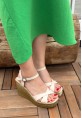 Minna Bej Cilt Dolgu Topuk Sandalet